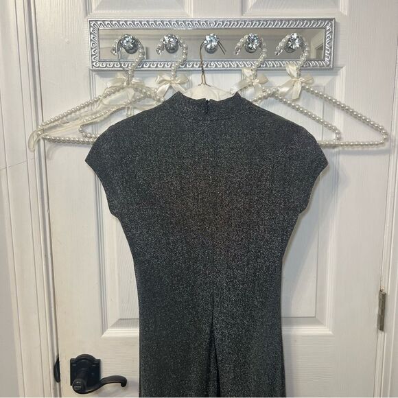 Vintage Em Francais Silver Shimmer Long Dress - Picture 5 of 10